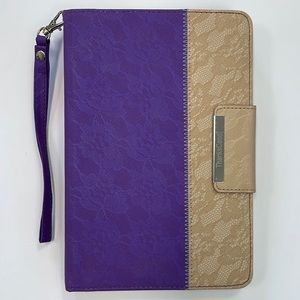 Thankscase for iPad mini 4 with wallet pocket and hand strap purple